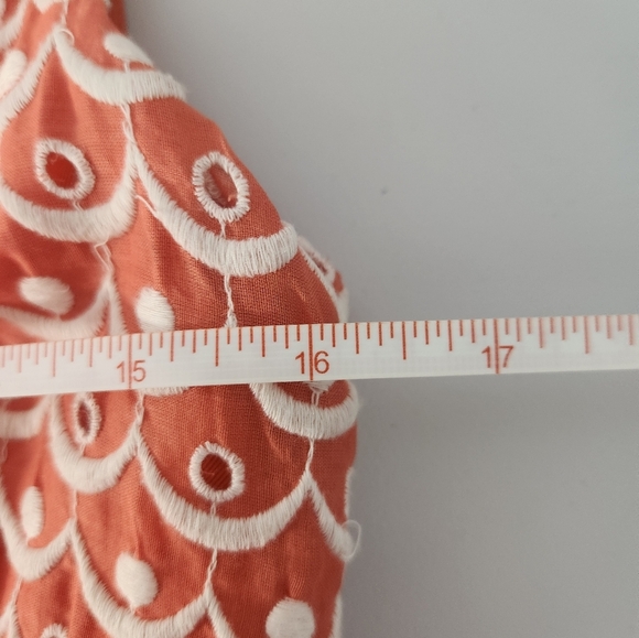 Anthropologie Elegant Orange Patterned Dress, Size 10 - Picture 8 of 9